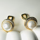 Pearl with Studded Round Clip-on 18K Gold Plated Earrings