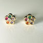 Flower Mini Zirconia Color Kids 18K Gold Plated Earrings