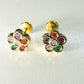 Flower Mini Zirconia Color Kids 18K Gold Plated Earrings