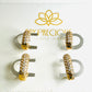 Duo Heart Studded Zirconia 18K Gold Plated Earrings