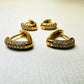 Duo Heart Studded Zirconia 18K Gold Plated Earrings
