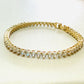 Three-Prong Zirconia 3mm Tennis Bracelet - 18K Gold Plated