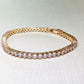 Three-Prong Zirconia 3mm Tennis Bracelet - 18K Gold Plated