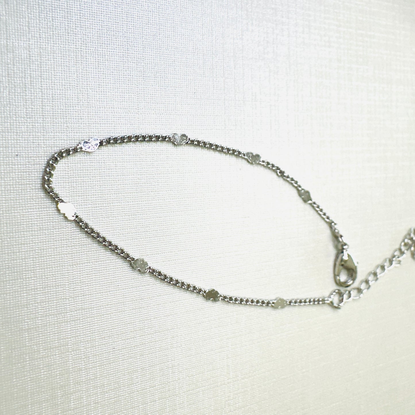 Delicate Mini Hearts White Rhodium Plated Kids Bracelet