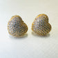 Studded Heart Clip-on 18K Gold Plated Earrings