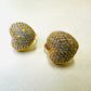 Studded Heart Clip-on 18K Gold Plated Earrings
