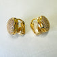 Studded Round Clip-on 18K Gold Plated Earrings