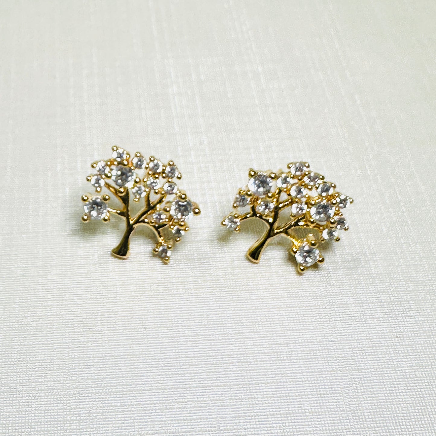 Studded Zirconia Tree (1,5cm) - 18K Gold Plated Earrings