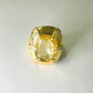 Rectangular Citrine Studded Zirconia - 18K Gold Plated Ring