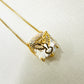 Square Stone Holy Spirit - 18K Gold Plated Necklace