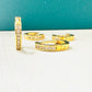 18K Gold Plated Duo Click Small Hoops Studded Zirconia Earrings