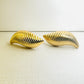 Ridge Croissant Earrings - 18K Gold Plated