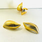 Ridge Croissant Earrings - 18K Gold Plated