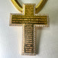 18K Gold Plated The Lord's Prayer Cross Studded Zirconia Pendant