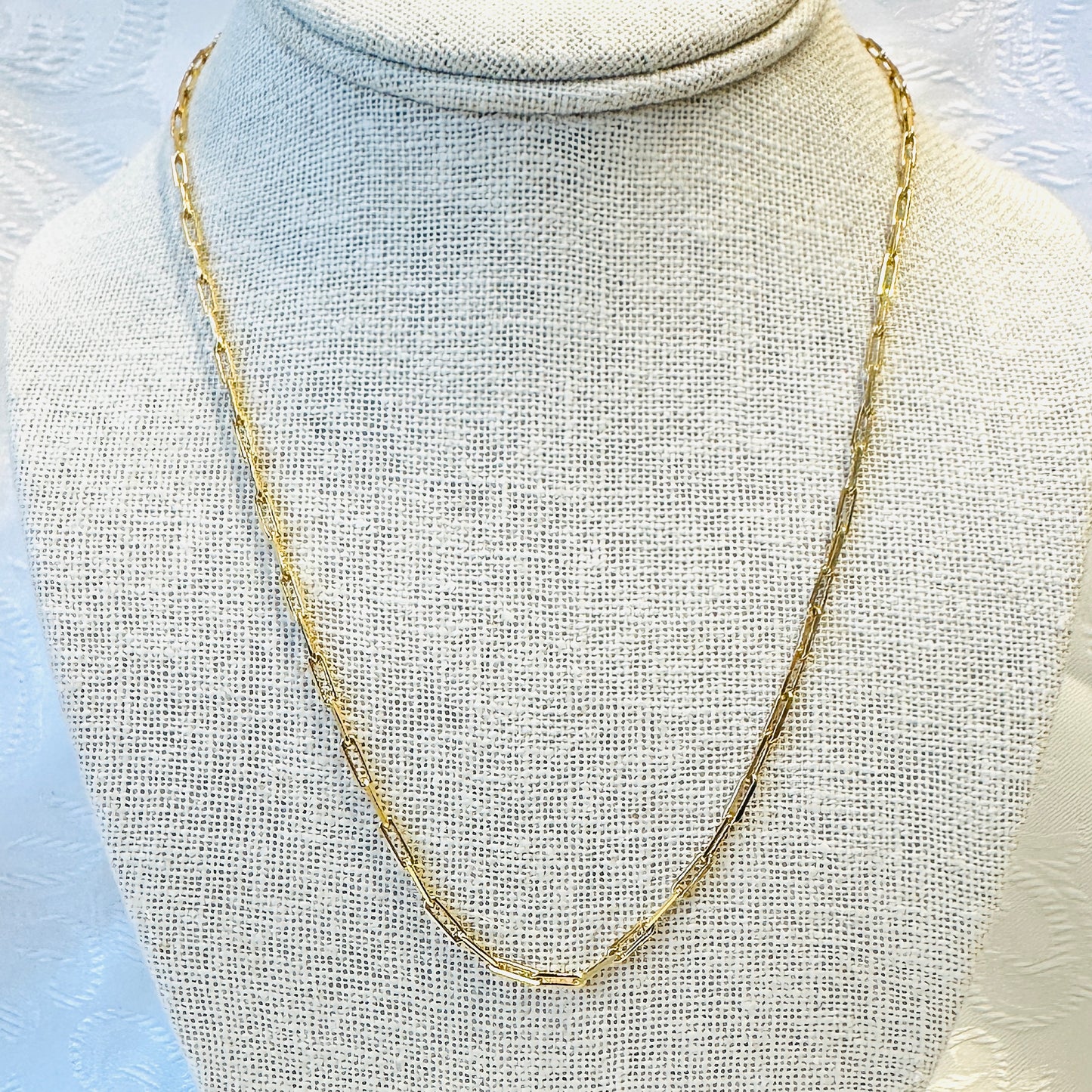 55cm Thin Paperclip Necklace - 18K Gold Plated