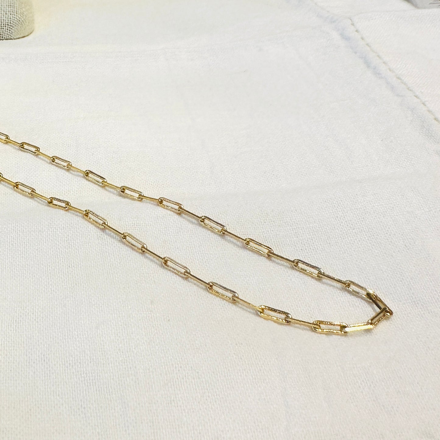 55cm Thin Paperclip Necklace - 18K Gold Plated