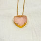 Pink Sapphire Heart Necklace - 18K Gold Plated