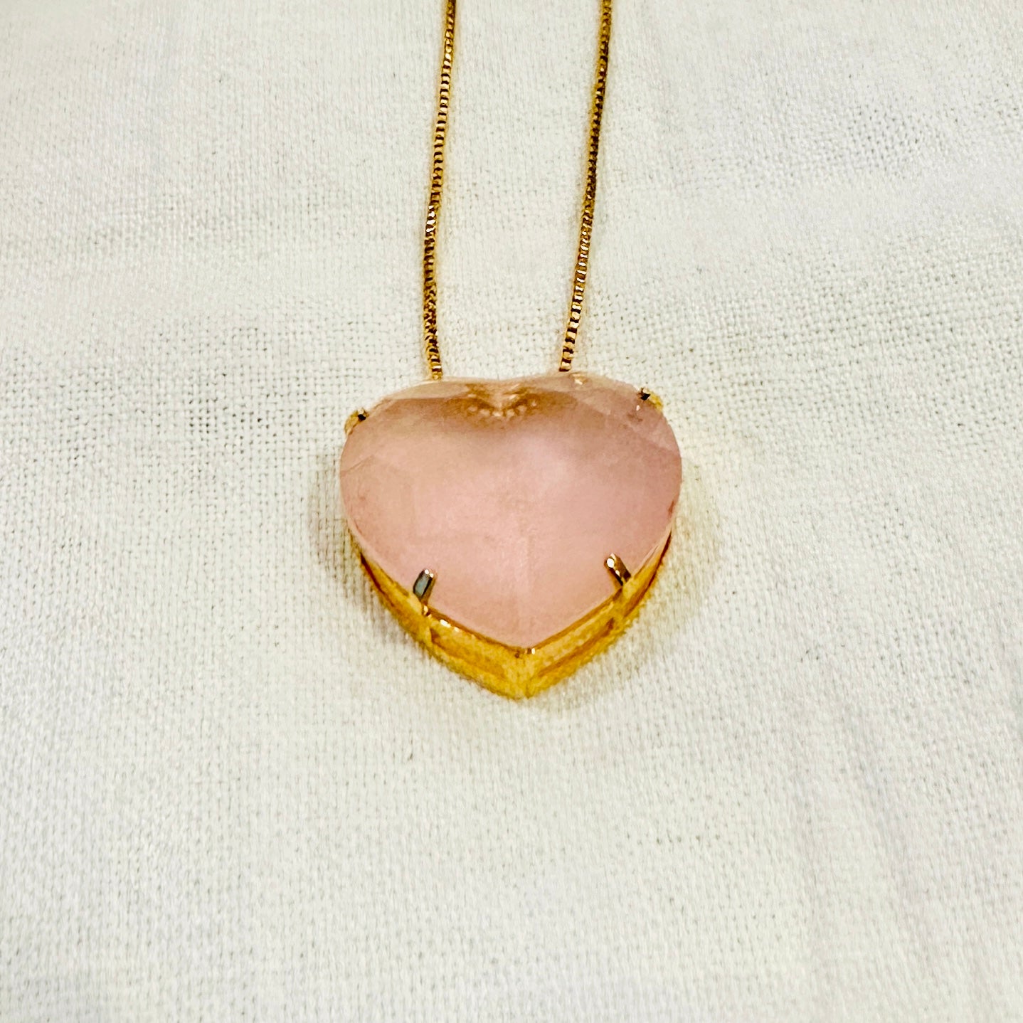 Pink Sapphire Heart Necklace - 18K Gold Plated