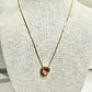 Pink Sapphire Small Heart Necklace - 18K Gold Plated