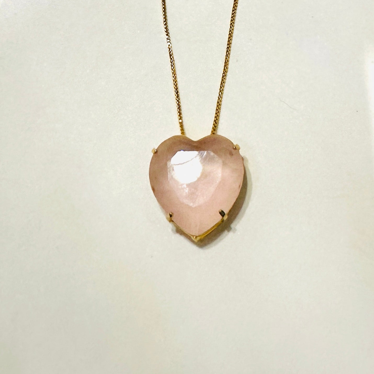 Pink Sapphire Heart Necklace - 18K Gold Plated