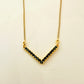 Black Zirconia Studded Necklace - 18K Gold Plated