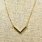 Black Zirconia Studded Necklace - 18K Gold Plated