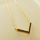 Black Zirconia Studded Necklace - 18K Gold Plated