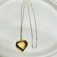 Morganite Heart Pendant Necklace - 18K Gold Plated Frame