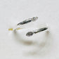 Spiral Open Ring with Teardrop Zirconia - White Rhodium Plated