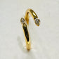 Spiral Open Ring with Teardrop Zirconia - 18K Gold Plated