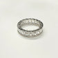 Eternity Band with Rectangular-Cut Cubic Zirconia - White Rhodium Plated Ring