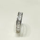 Eternity Band with Rectangular-Cut Cubic Zirconia - White Rhodium Plated Ring