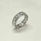 Eternity Band with Rectangular-Cut Cubic Zirconia - White Rhodium Plated Ring