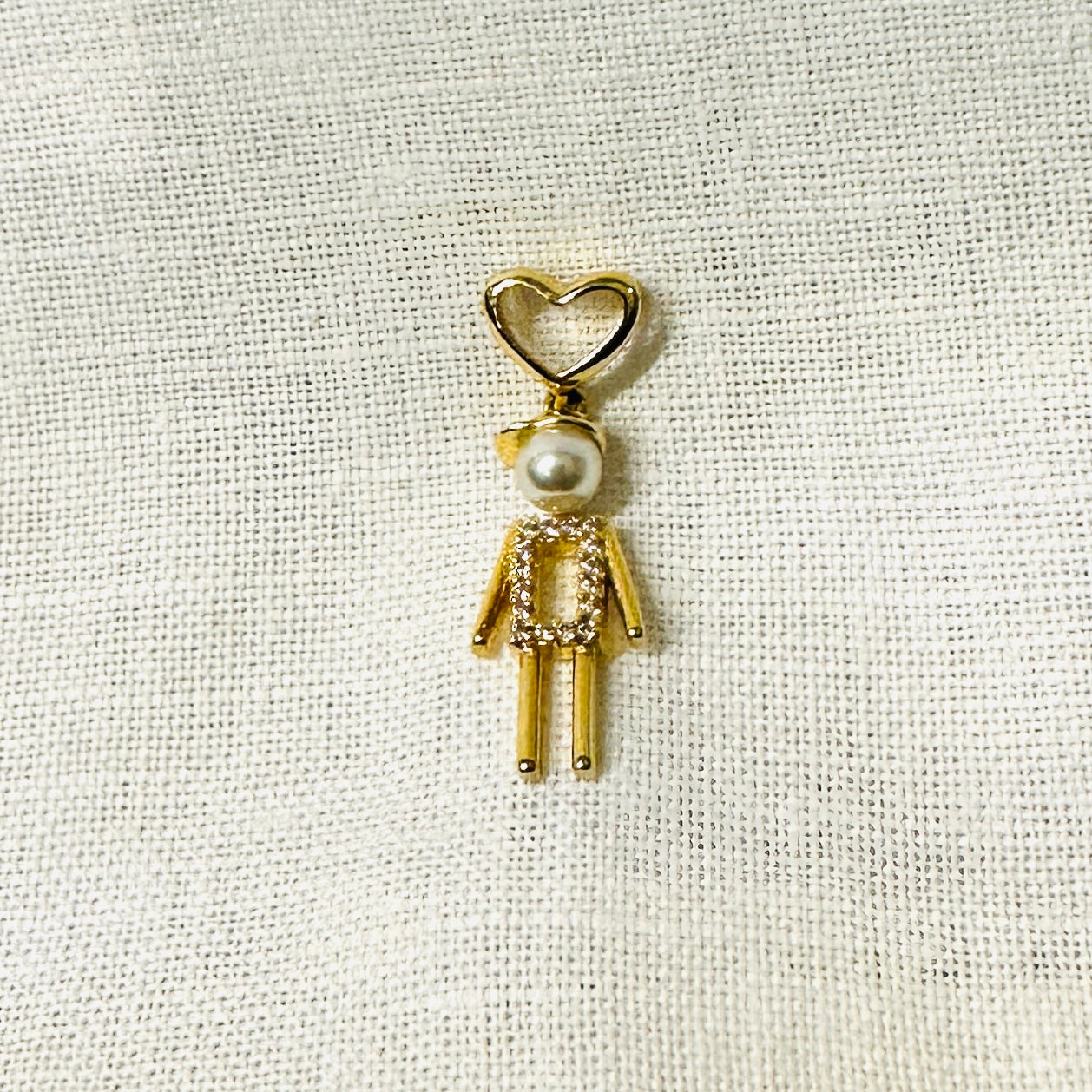 Boy with Pearl Pendant - 18K Gold Plated