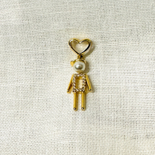 Boy with Pearl Pendant - 18K Gold Plated