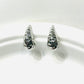 Small Bold Hammered Teardrop Earrings - White Rhodium Plated