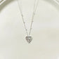 Holy Spirit in Heart Pendant Necklace - White Rhodium Plated