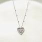 Holy Spirit in Heart Pendant Necklace - White Rhodium Plated