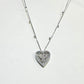 Holy Spirit in Heart Pendant Necklace - White Rhodium Plated