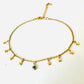 Delicate Stars and Evil Eye Anklet - 18K Gold Plated