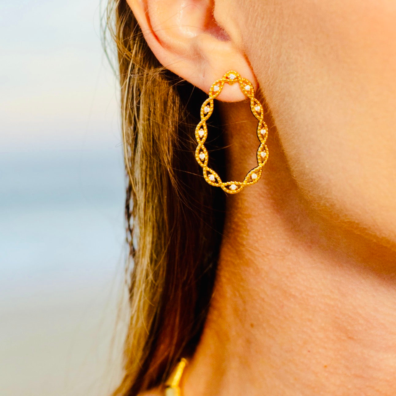 Infinity Hoop Earrings 18K Gold Plated