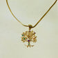 Colorful Tree of Life Micro Zirconia Pendant Necklace - 18K Gold Plated