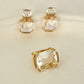 Square Crystal Ring - 18K Gold Plated