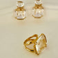 Square Crystal Ring - 18K Gold Plated