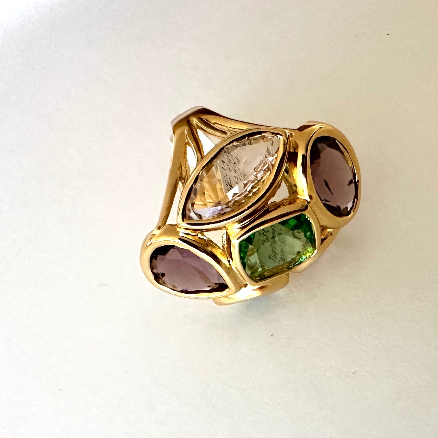 Turtle Patchwork Gem Ring - 18K Gold Plated