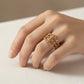 Infinite Studded Zirconia Open Ring - 18K Gold Plated