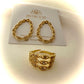 Infinite Studded Zirconia Open Ring - 18K Gold Plated