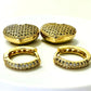 Bold Dangling Heart Studded Zirconia Earrings - 18K Gold Plated