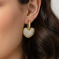 Bold Dangling Heart Studded Zirconia Earrings - 18K Gold Plated