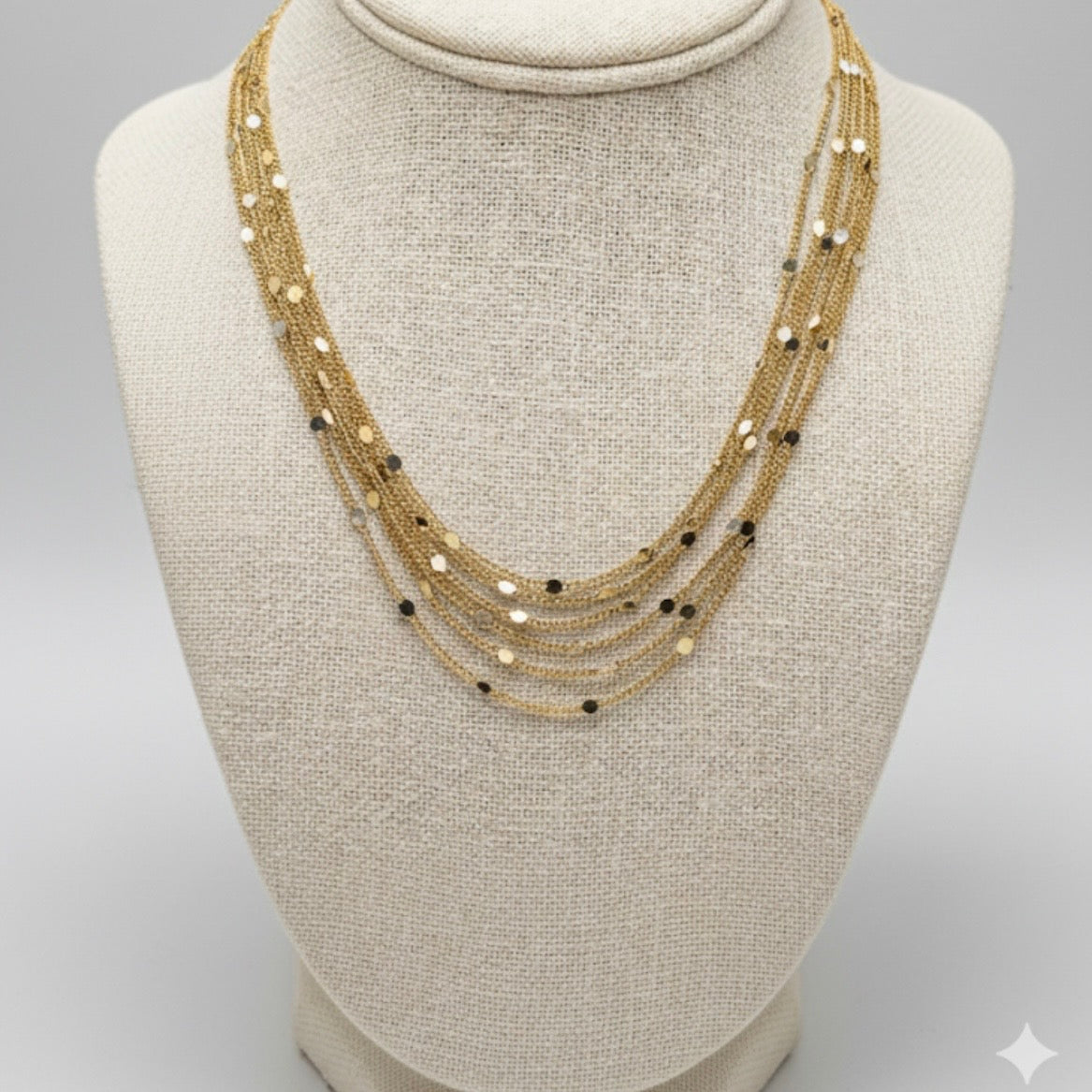 Multi Chain Choker - Delicate Mini Circles 18K Gold Plated Necklace